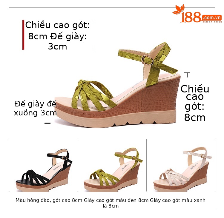 Dép nữ đế xuồng mùa hè 2025 đế dày chống nước quai ngang mờ đa năng size lớn — Màu đen, Màu xanh lá, Màu mơ chi tiết 5