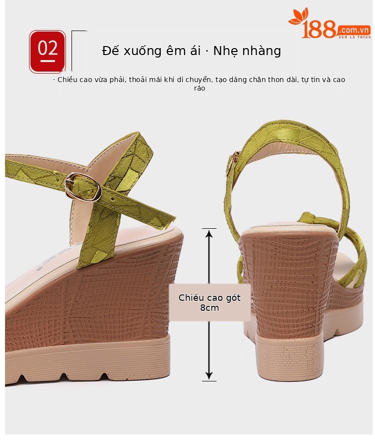 Dép nữ đế xuồng mùa hè 2025 đế dày chống nước quai ngang mờ đa năng size lớn — Màu đen, Màu xanh lá, Màu mơ chi tiết 8