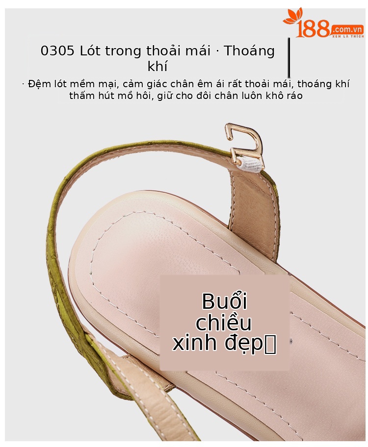 Dép nữ đế xuồng mùa hè 2025 đế dày chống nước quai ngang mờ đa năng size lớn — Màu đen, Màu xanh lá, Màu mơ chi tiết 9