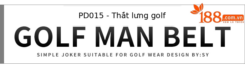 Thắt lưng golf nam da bò thật khóa hợp kim tự động — Dây da PD015 PGM đen bạc, PD015 PGM thắt lưng đỏ vàng, Dây da PD015 PGM trắng đen chi tiết 16