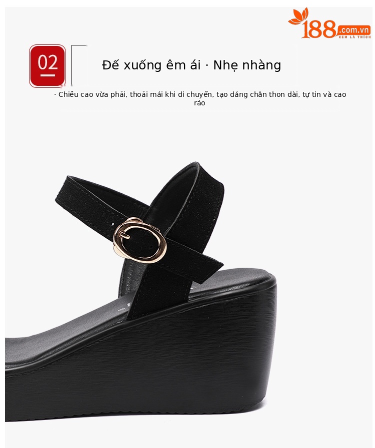Sandal nữ đế xuồng cao gót 6cm quai ngang đính sequin mùa hè 2025 — Màu đen 6cm, Vàng 6cm, Bạc 6cm chi tiết 8