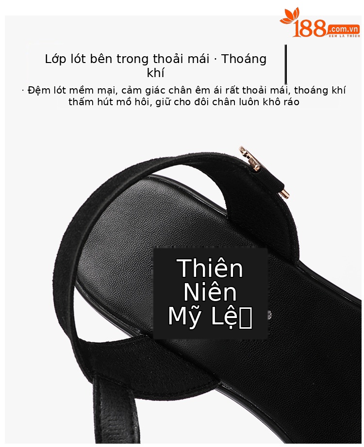 Sandal nữ đế xuồng cao gót 6cm quai ngang đính sequin mùa hè 2025 — Màu đen 6cm, Vàng 6cm, Bạc 6cm chi tiết 9