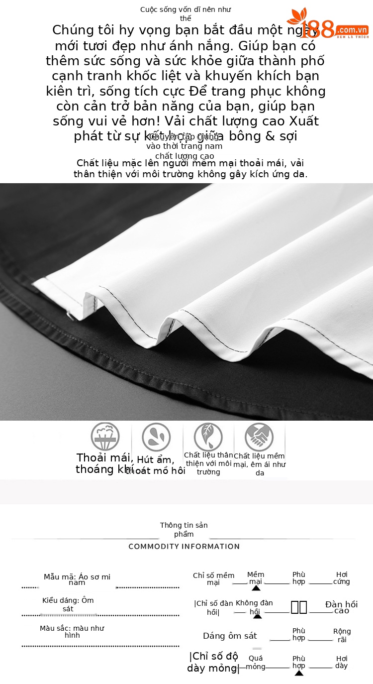 Áo sơ mi nam dài tay in hình tia chớp, chất cotton mỏng cao cấp — Màu đen chi tiết 4