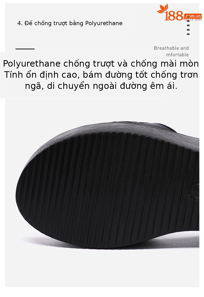 Dép nữ đế xuồng dày platform quai ngang khoét lỗ gót trung bình mềm size lớn — Màu đen chi tiết 7
