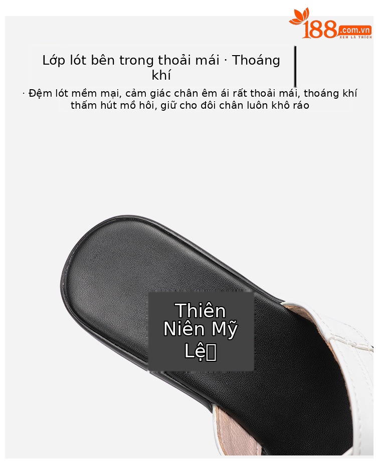 Dép sandal nữ đế xuồng cao trung bình 6 cm, quai chữ V, phong cách hè 2025 — Da sơn vàng 6cm, Da bóng đen, cao 6cm, Da bóng trắng, cao 6cm, Nhám đen 6cm chi tiết 9