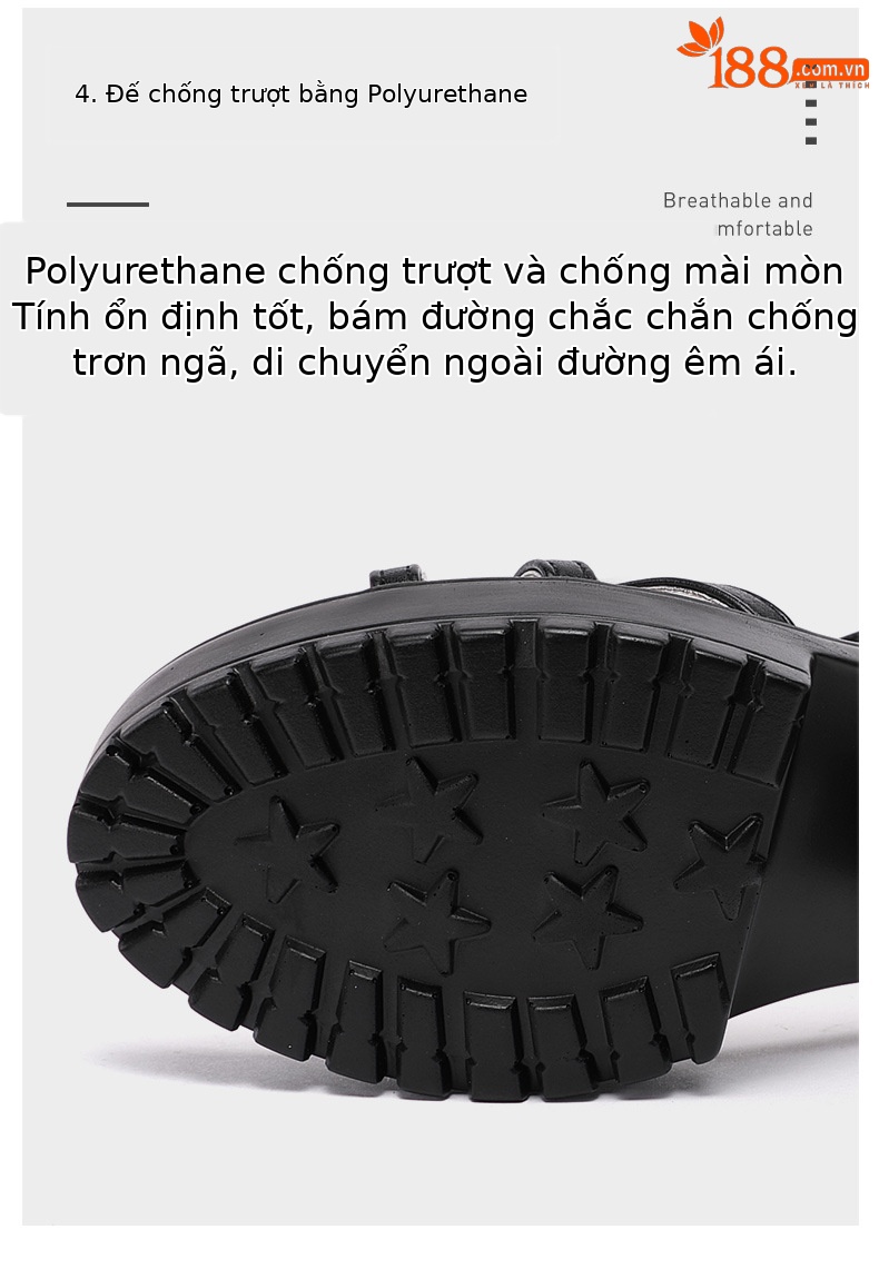 Sandal cao gót nữ quai ngang đế xuồng chống nước hở mũi gót 8 cm — Màu đỏ 8cm, trắng 8cm, đen 8cm chi tiết 7