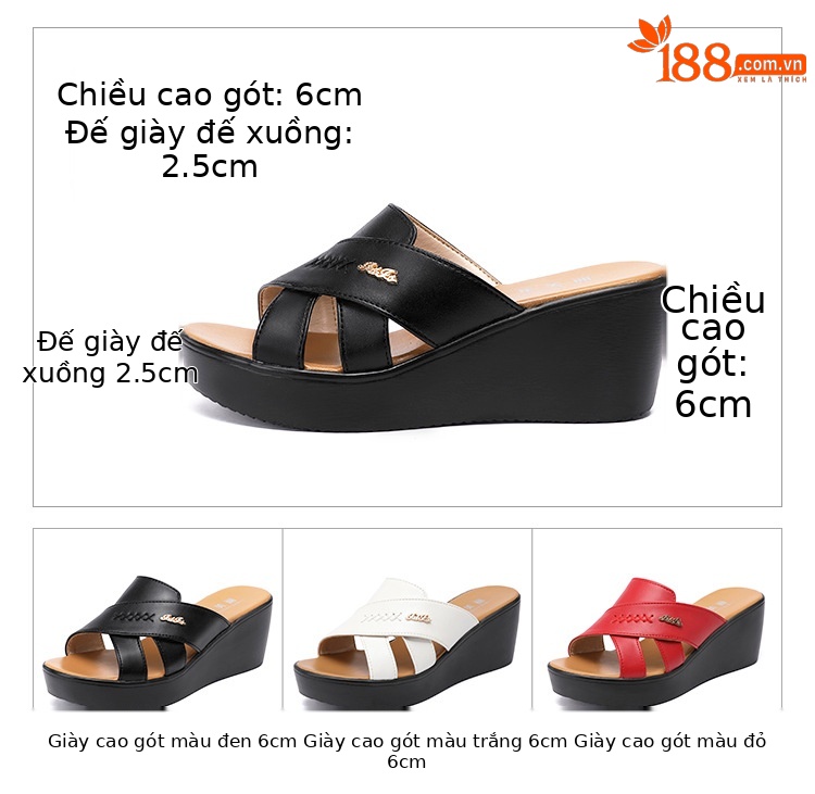 Dép sandal nữ xỏ ngón đế xuồng cao gót 9 cm mũi hở phong cách mùa hè 2025 — Màu đen, Màu trắng, Màu đỏ chi tiết 5