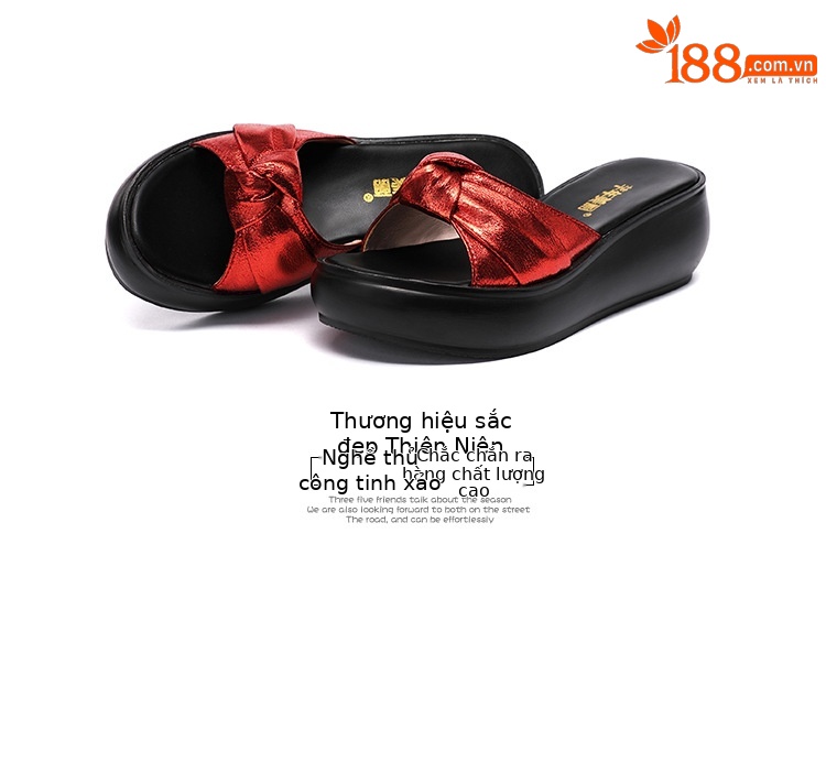 Dép sandal nữ đế xuồng platform gót trung bình chống nước mùa hè 2025 — Màu đen, Màu vàng, Màu đỏ chi tiết 18