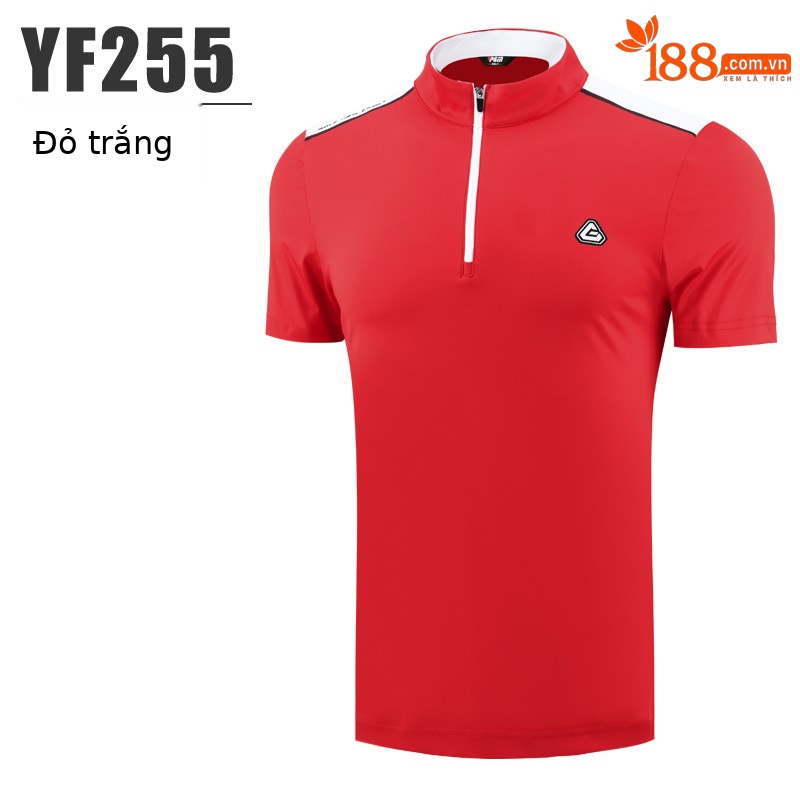 Áo thun golf nam ngắn tay thoáng khí nhanh khô — YF255-Đỏ Trắng, YF247-Áo màu xanh navy xám, YF263 ngắn tay trắng xám, YF255-Trắng Đen