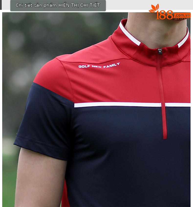 Áo thun golf nam ngắn tay thoáng khí nhanh khô — YF255-Đỏ Trắng, YF247-Áo màu xanh navy xám, YF263 ngắn tay trắng xám, YF255-Trắng Đen chi tiết 18