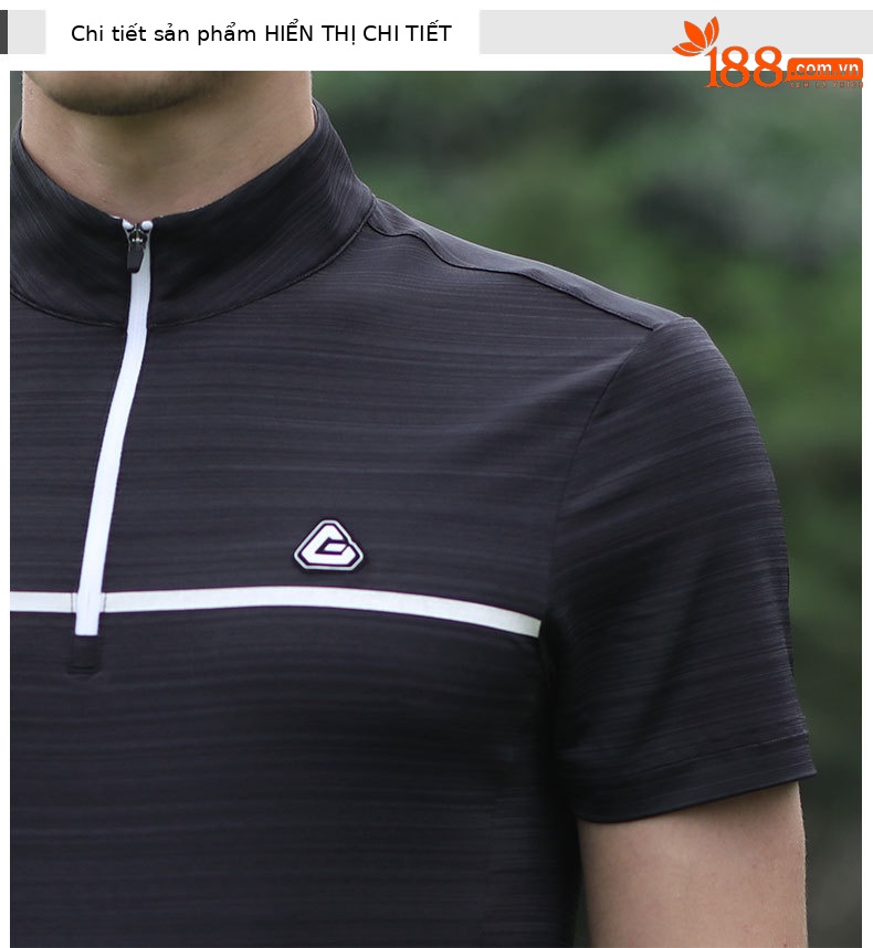 Áo thun golf nam ngắn tay thoáng khí nhanh khô — YF255-Đỏ Trắng, YF247-Áo màu xanh navy xám, YF263 ngắn tay trắng xám, YF255-Trắng Đen chi tiết 26