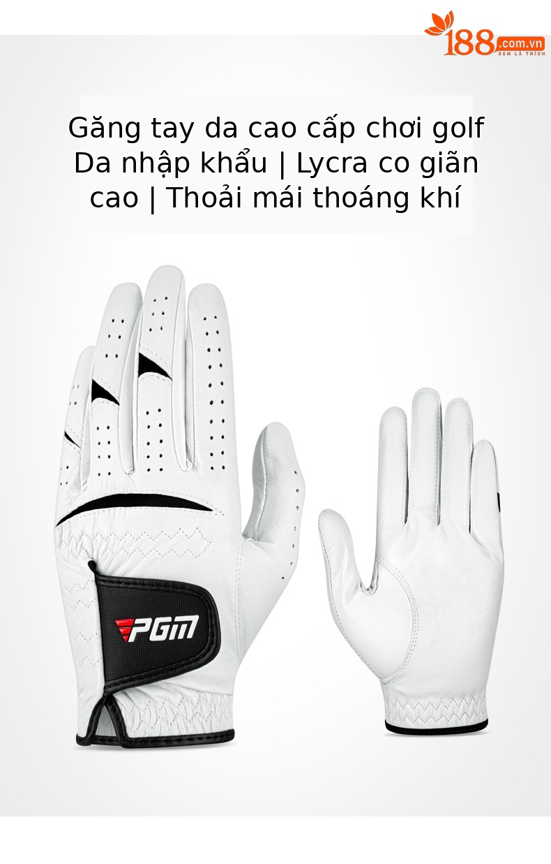 Găng tay golf nam da cừu cao cấp PGM – thiết kế đơn, thoáng khí, chống trượt — Cỡ 22 chi tiết 3
