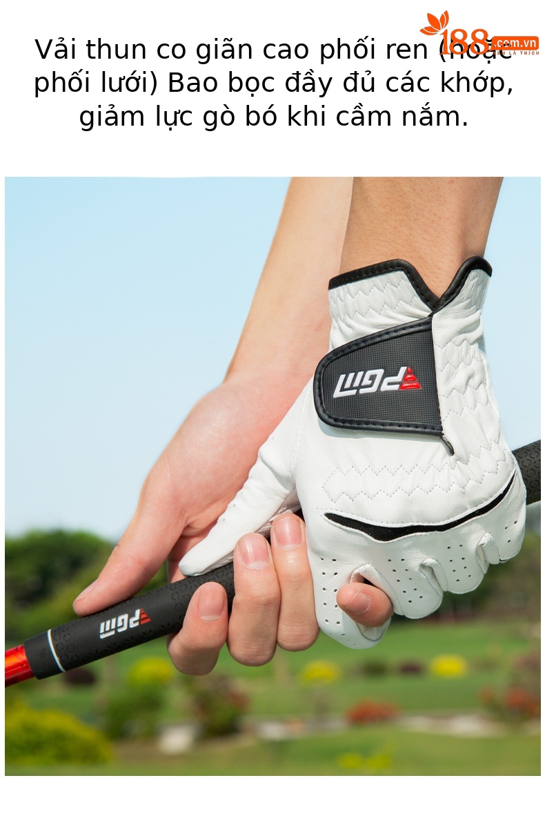 Găng tay golf nam da cừu cao cấp PGM – thiết kế đơn, thoáng khí, chống trượt — Cỡ 22 chi tiết 6