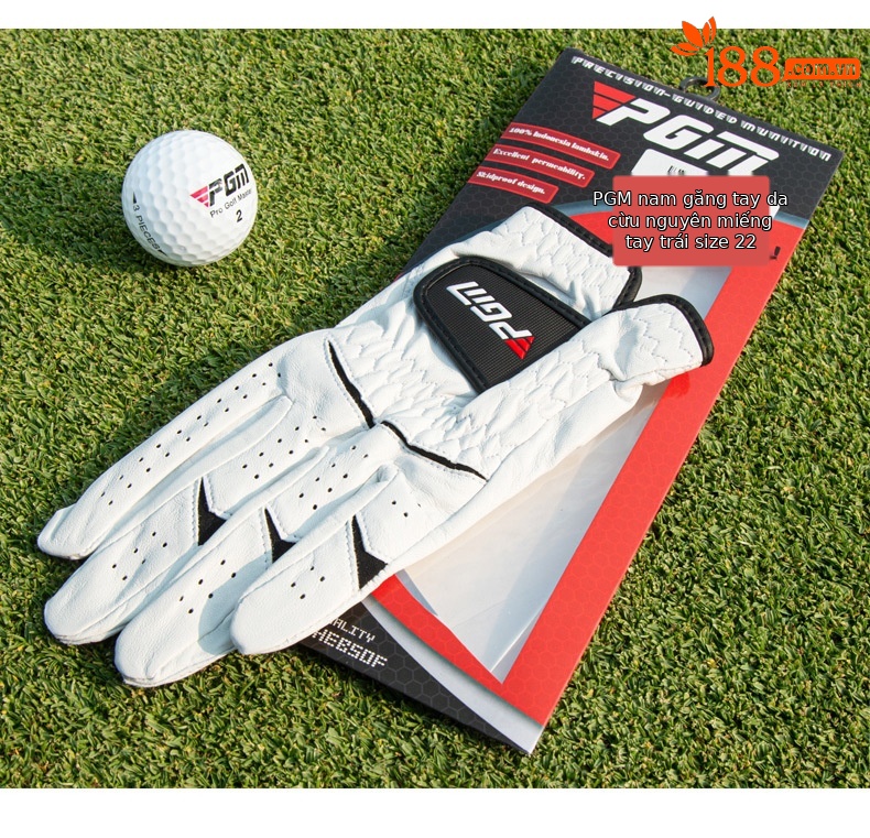 Găng tay golf nam da cừu cao cấp PGM – thiết kế đơn, thoáng khí, chống trượt — Cỡ 22 chi tiết 12