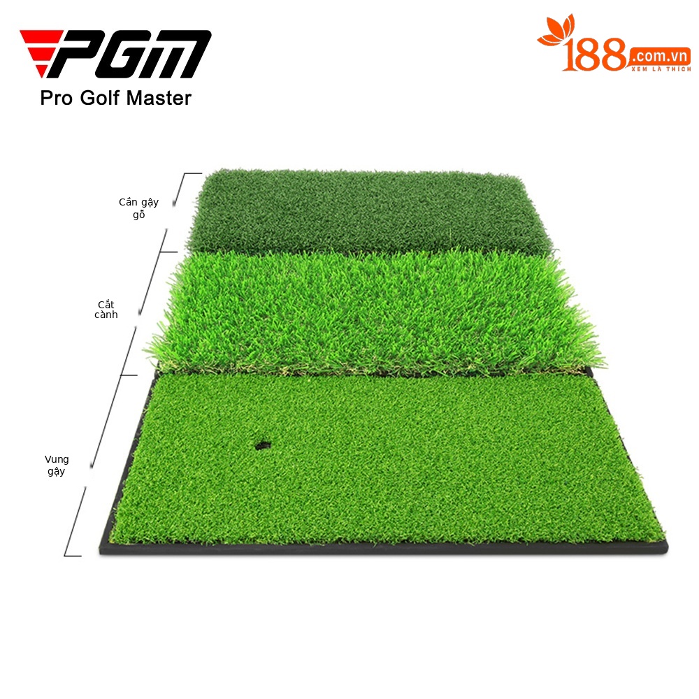 Đệm tập golf PGM ba trong một 65x42cm gấp gọn chịu lực — Miếng đệm gấp ba cỏ DJD024