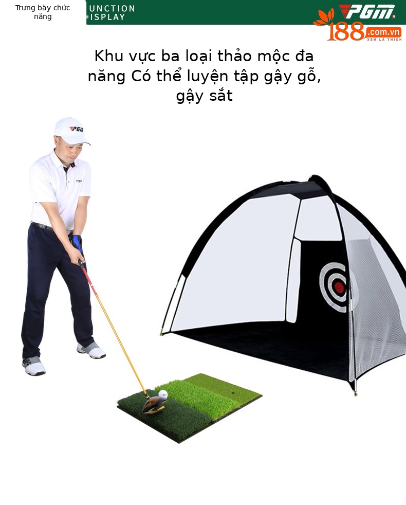 Đệm tập golf PGM ba trong một 65x42cm gấp gọn chịu lực — Miếng đệm gấp ba cỏ DJD024 chi tiết 9