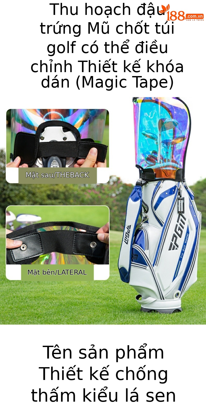 Mũ bóng golf PGM đa năng nhiều màu sắc, chất liệu TPU chống nước, có thể điều chỉnh kích cỡ — Mũ bóng đầy màu sắc QB072, Mũ bóng trong suốt QB072 chi tiết 3
