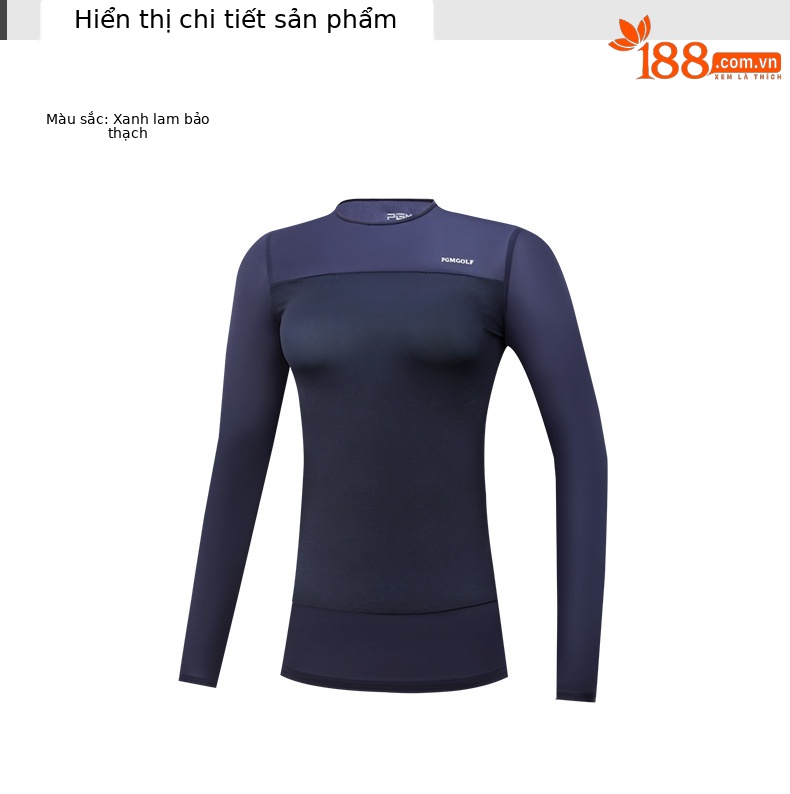 Áo thun golf chống nắng dài tay PGM chất liệu lụa lạnh co giãn cao — Áo thun nữ màu trắng YF304, YF305 quần áo nữ chống nắng đáy áo màu xanh sapphire, YF309 áo phông nữ màu trắng, YF305 quần áo nữ chống nắng đáy áo màu trắng chi tiết 22