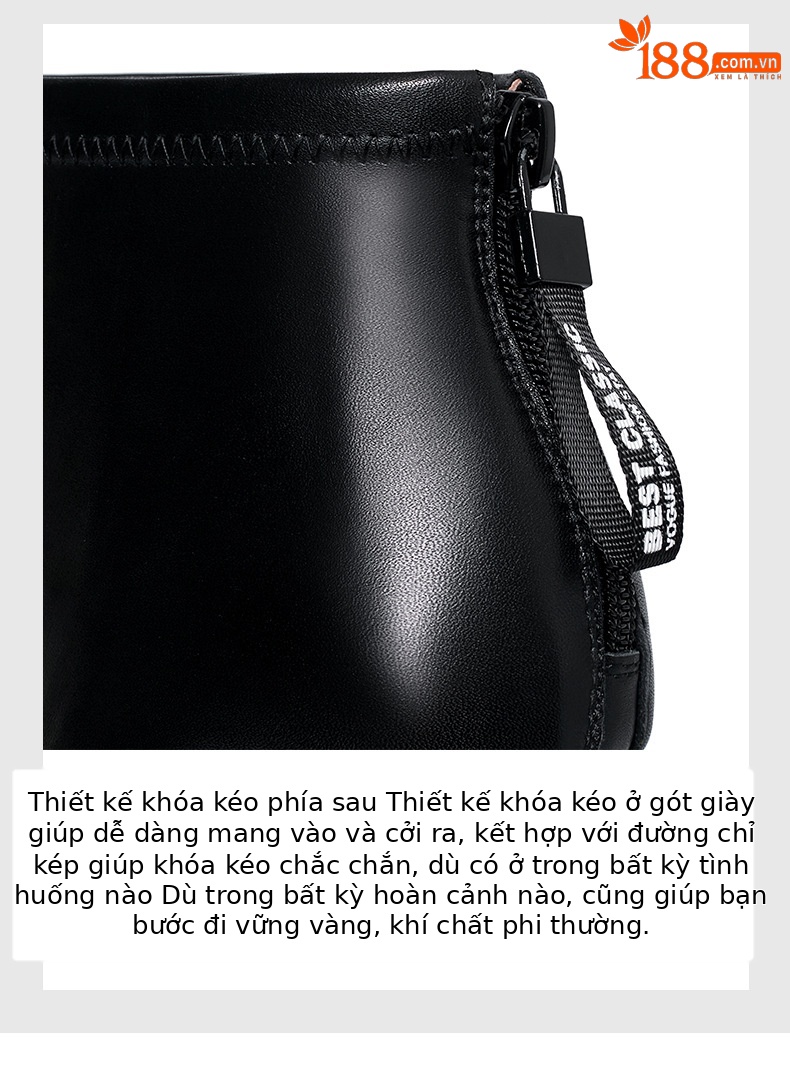 Boot cổ ngắn nữ da bò gót nhọn 10 cm mùa thu đông — Lớp lót nhung đen chi tiết 5