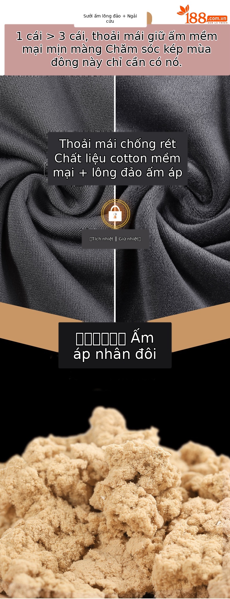 Quần legging nam lót lông cừu chống lạnh mùa đông, eo cao giữ nhiệt cashmere dày — YF20811 lót lông nam chi tiết 3
