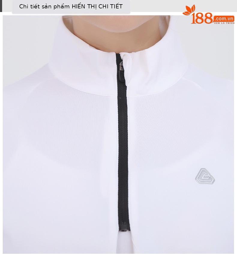 Áo chống nắng nữ cổ đứng PGM tay dài chất liệu lụa lạnh thoáng khí — YF302 Áo Chống Nắng Nữ Cổ Đứng màu trắng, YF302 Áo Chống Nắng Nữ Cổ Đứng màu hồng chi tiết 12