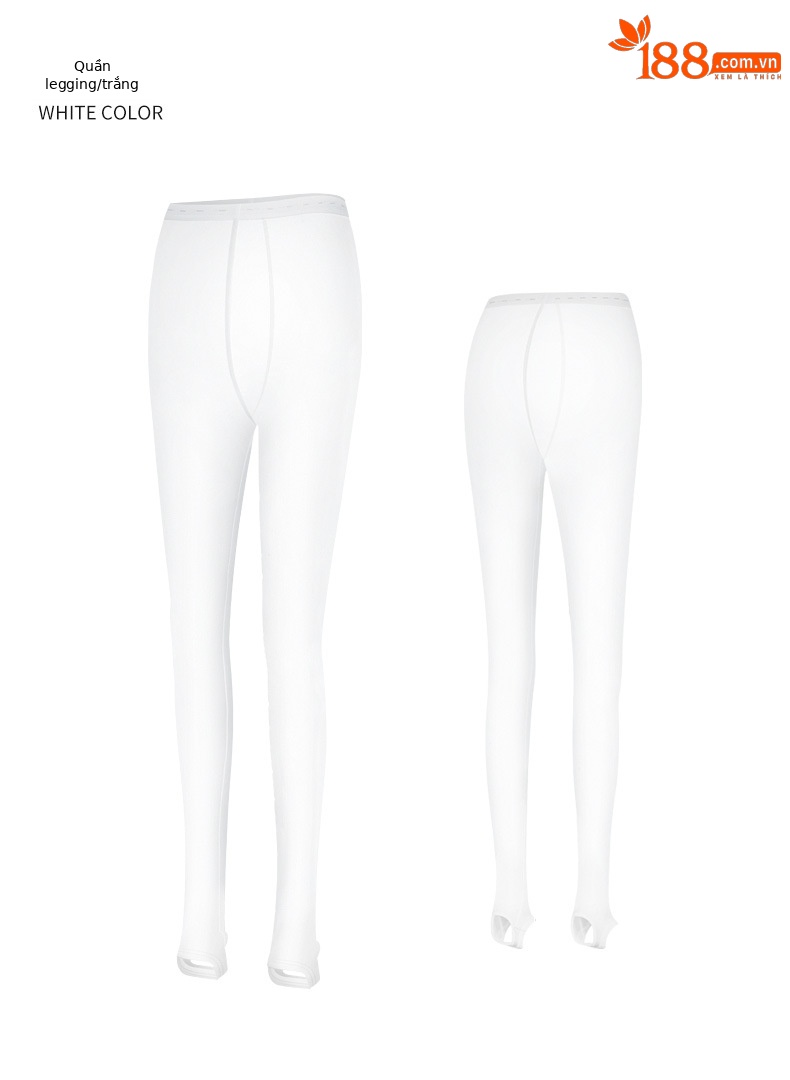 Quần legging golf nữ dài chống nắng, chất lụa lạnh mềm mịn, thiết kế có chân đạp, co giãn cao — KUZ088 màu da, KUZ089 quần gi-trắng, KUZ089 quần gi-xám nhạt, KUZ088 màu trắng chi tiết 12