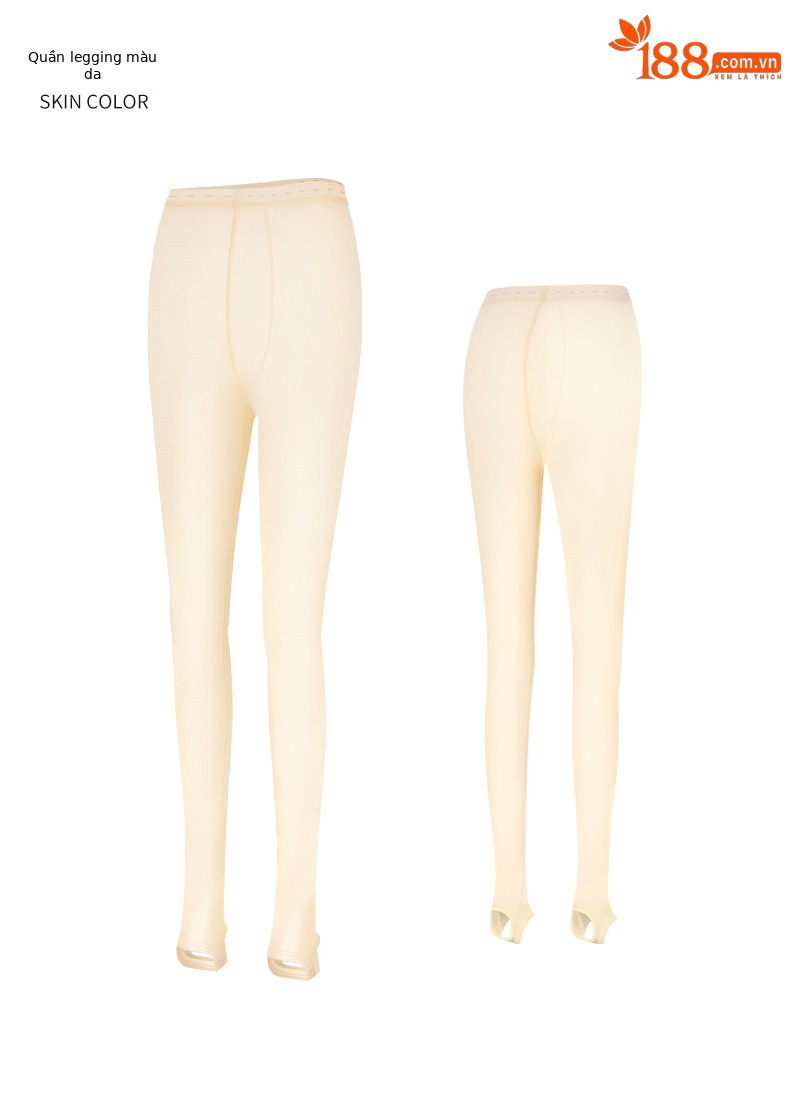 Quần legging golf nữ dài chống nắng, chất lụa lạnh mềm mịn, thiết kế có chân đạp, co giãn cao — KUZ088 màu da, KUZ089 quần gi-trắng, KUZ089 quần gi-xám nhạt, KUZ088 màu trắng chi tiết 13