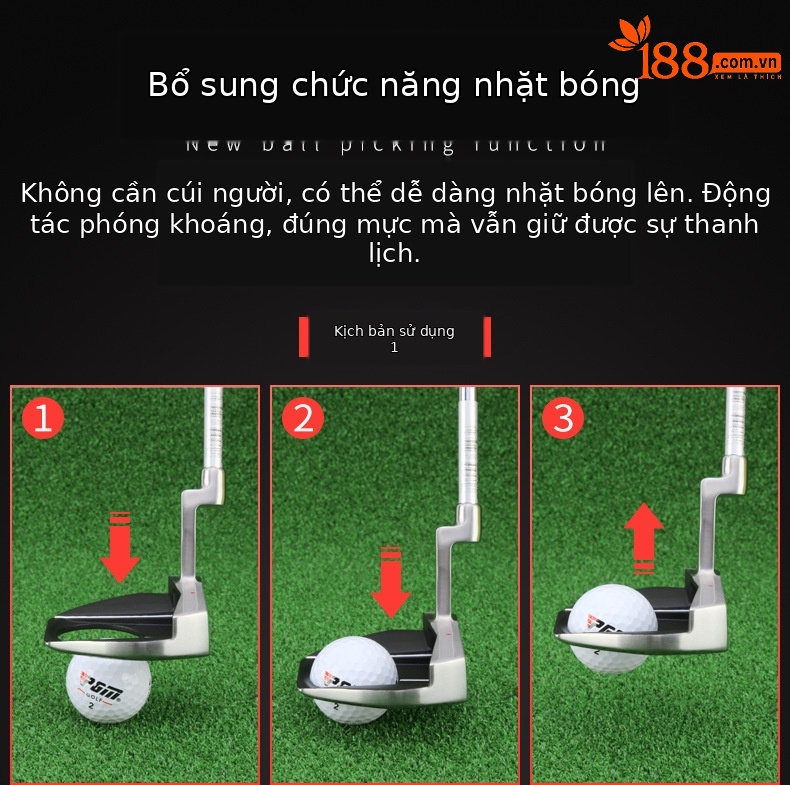 Gậy putt golf PGM trọng tâm thấp có chức năng nhặt bóng, thân thép không gỉ — TUG034 Chức năng nhặt bóng hình bán nguyệt, TUG034 Máy đánh bóng chức năng nhặt bóng hình bán nguyệt (không bao gồm vỏ gậy) chi tiết 10