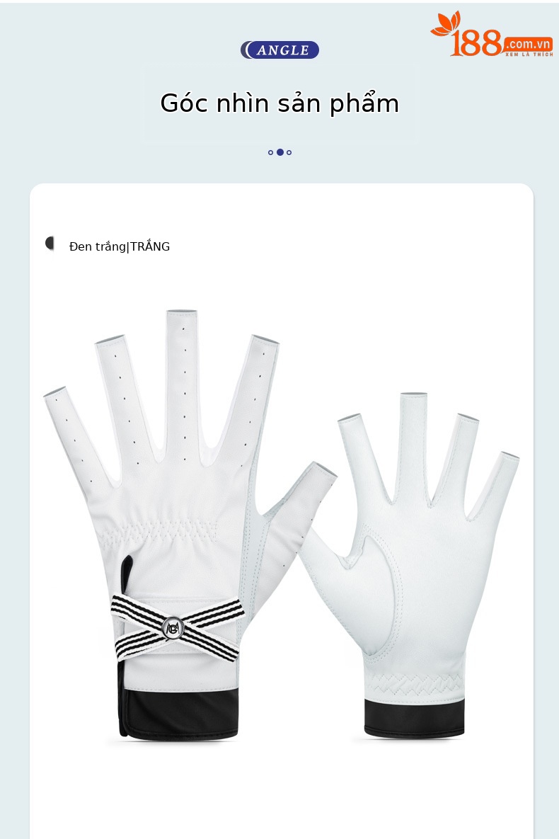 Găng tay chơi gôn nữ PGM da cừu chống trượt Velcro — Găng Tay Nơ Nữ ST027, Găng Tay Nơ Nữ ST030 (Ngón Tay hở) chi tiết 14
