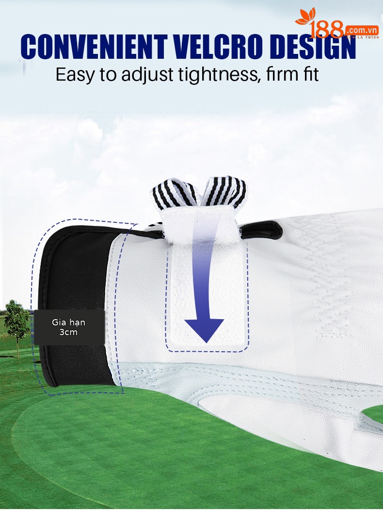 Găng tay chơi gôn nữ PGM da cừu chống trượt Velcro — Găng Tay Nơ Nữ ST027, Găng Tay Nơ Nữ ST030 (Ngón Tay hở) chi tiết 24