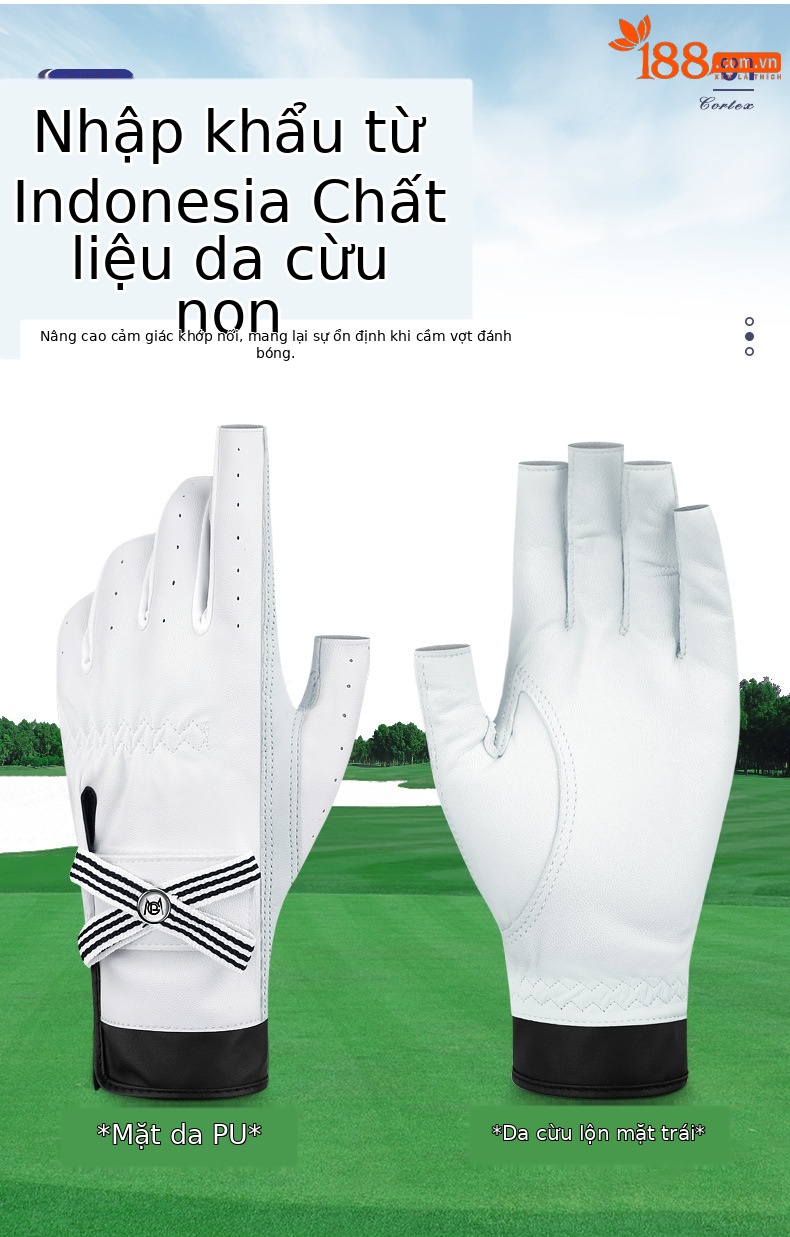 Găng tay chơi gôn nữ PGM da cừu chống trượt Velcro — Găng Tay Nơ Nữ ST027, Găng Tay Nơ Nữ ST030 (Ngón Tay hở) chi tiết 4