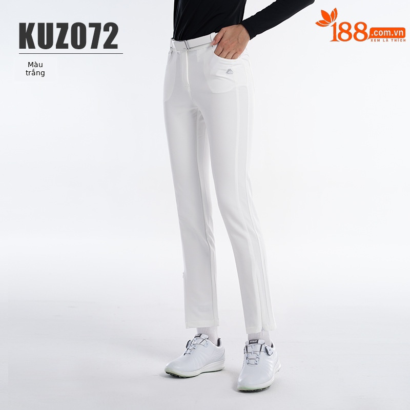 Quần tây nữ golf PGM dài 9 phân co giãn mùa hè — Kuz072-quần chín tấc màu trắng, Kuz072-quần chín tấc Màu Đỏ, Kuz072-quần chín tấc màu xanh nước ngoài, KUZ072 quần chín phân màu đen