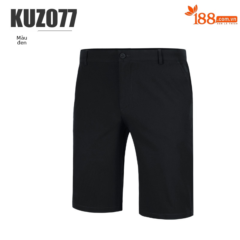 Quần short golf nam PGM vải co giãn cao thoáng khí — Quần short nam màu trơn KUZ077 màu đen, Quần short nam màu trơn KUZ077 màu xanh nước ngoài