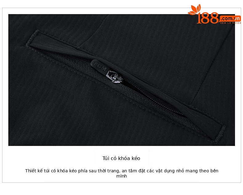 Quần short golf nam PGM vải co giãn cao thoáng khí — Quần short nam màu trơn KUZ077 màu đen, Quần short nam màu trơn KUZ077 màu xanh nước ngoài chi tiết 9