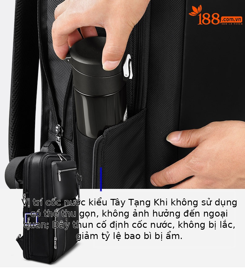 Ba lô Paul đa năng nam du lịch công sở chống trộm, kèm ngăn laptop 15.6 inch chi tiết 14