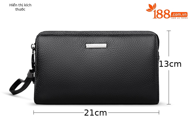 Ví cầm tay nam da thật khóa mật khẩu Emperor Paul – clutch da cao cấp nhiều ngăn chi tiết 3