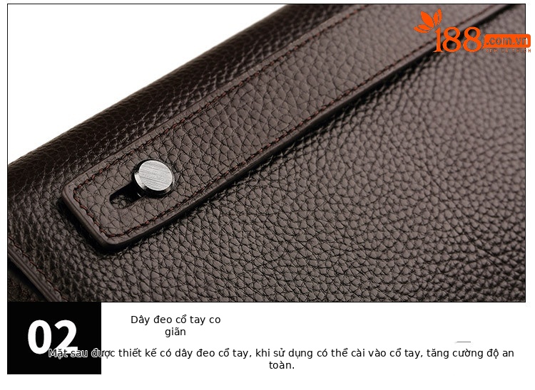 Ví cầm tay nam da thật khóa mật khẩu Emperor Paul – clutch da cao cấp nhiều ngăn chi tiết 6