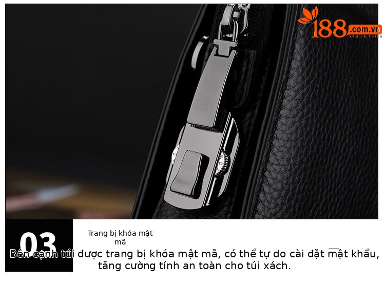 Ví cầm tay nam da thật khóa mật khẩu Emperor Paul – clutch da cao cấp nhiều ngăn chi tiết 7