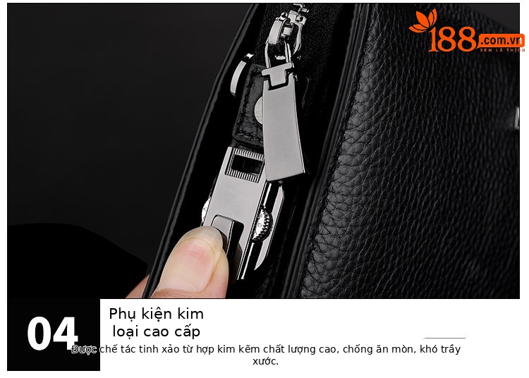 Ví cầm tay nam da thật khóa mật khẩu Emperor Paul – clutch da cao cấp nhiều ngăn chi tiết 8