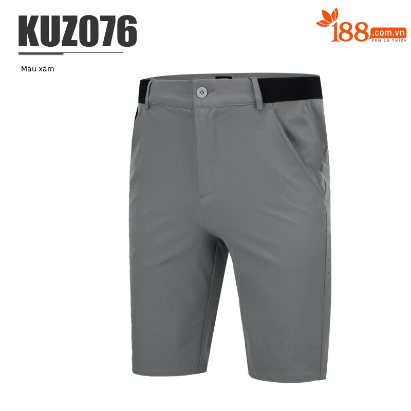Quần short golf nam PGM ống giữa co giãn thoáng khí — KUZ076 màu xám, KUZ076 màu trắng, KUZ076 màu đen
