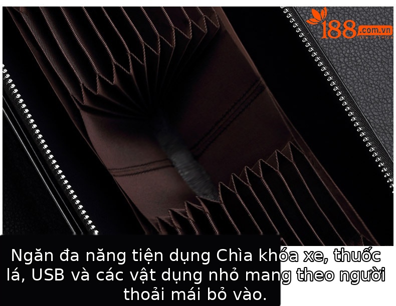 Ví da bò dài nam nhiều ngăn chống trộm thẻ từ dung tích lớn chi tiết 15