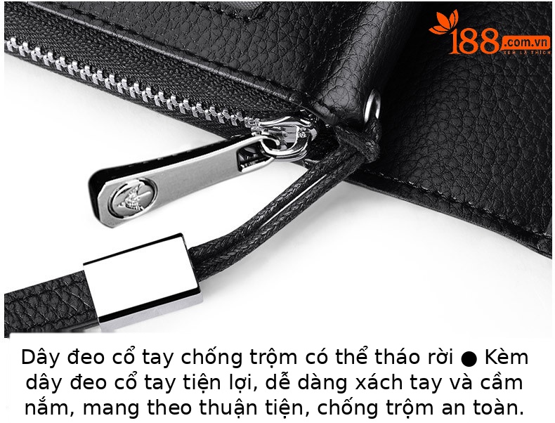 Ví da bò dài nam nhiều ngăn chống trộm thẻ từ dung tích lớn chi tiết 16