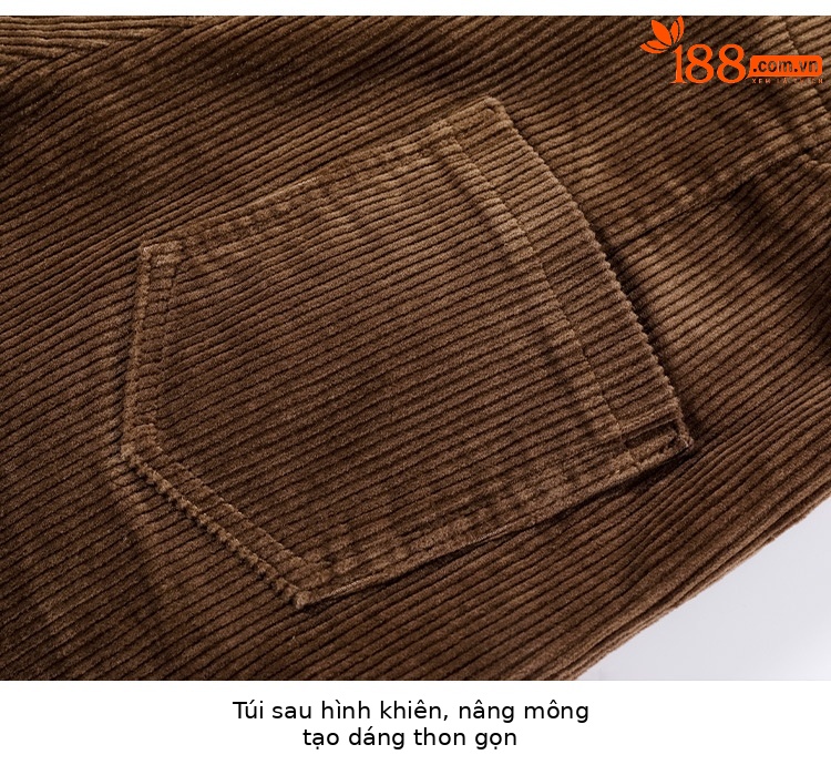 Quần culottes nữ ống rộng nhung kẻ dáng harem — Màu đen chi tiết 17