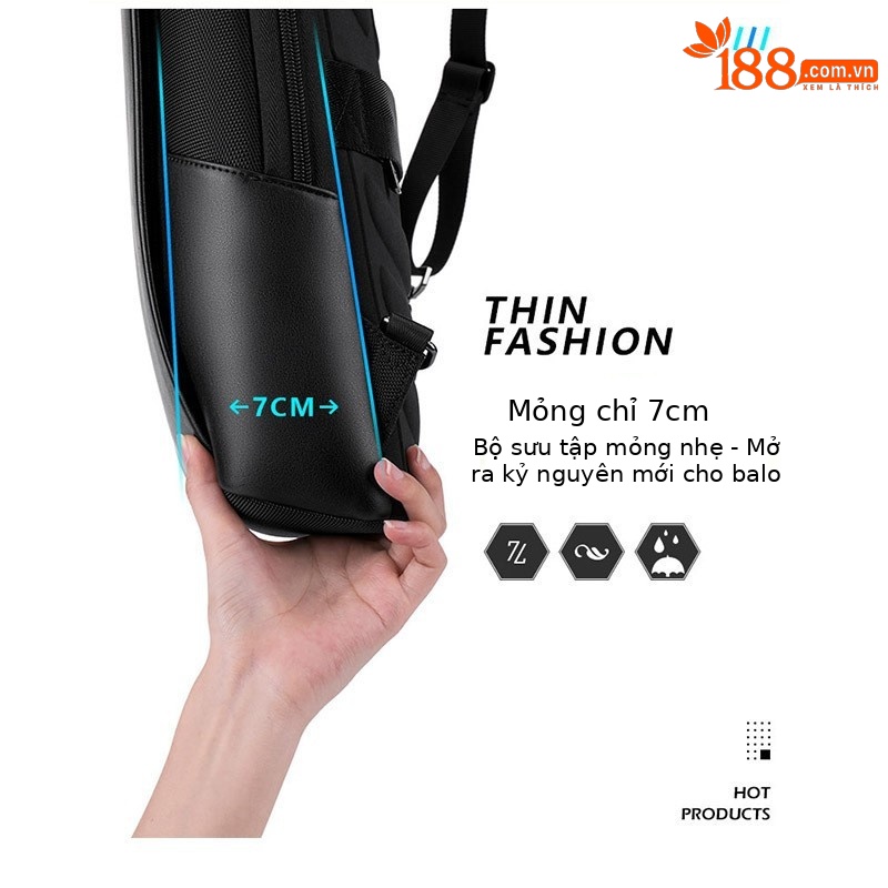 Ba lô nam thể thao ngoài trời mỏng nhẹ đựng laptop 14 inch
