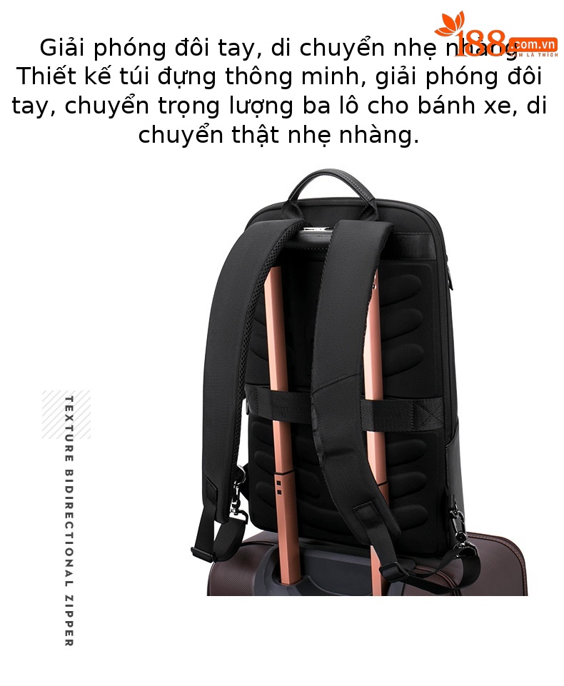 Ba lô nam thể thao ngoài trời mỏng nhẹ đựng laptop 14 inch chi tiết 11