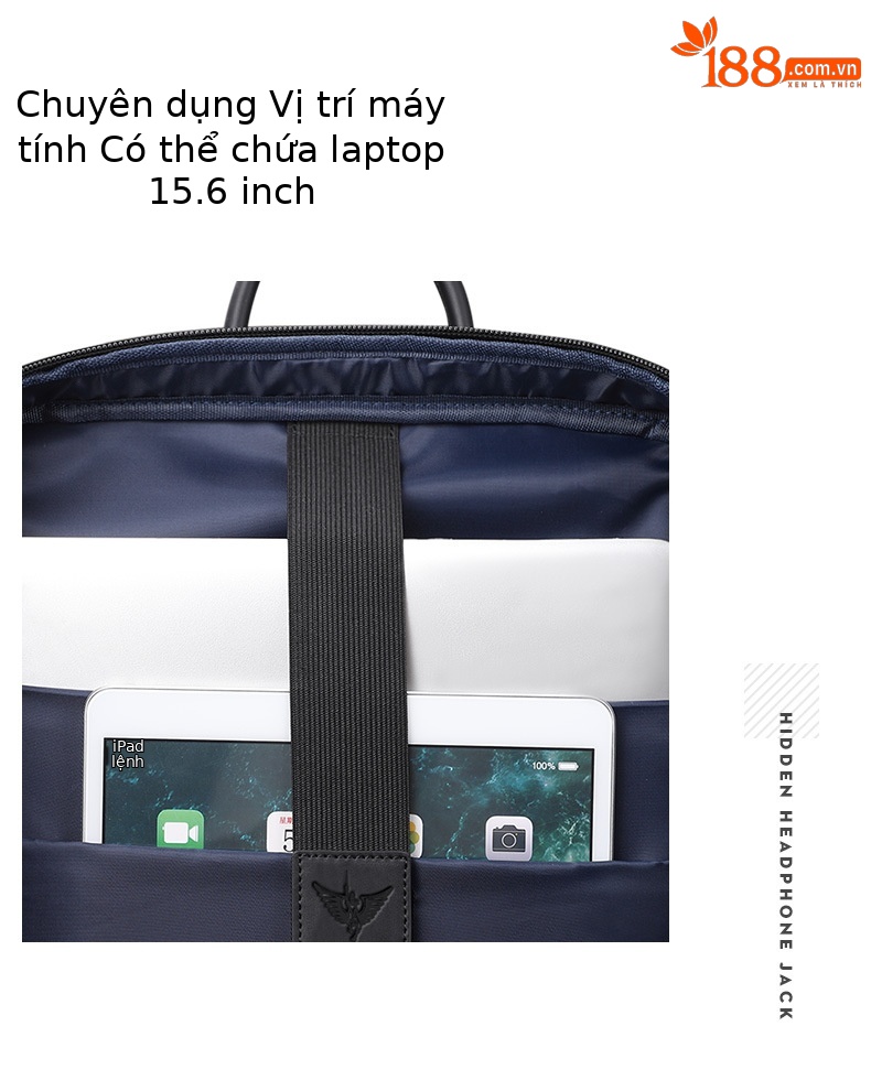 Ba lô nam thể thao ngoài trời mỏng nhẹ đựng laptop 14 inch chi tiết 12