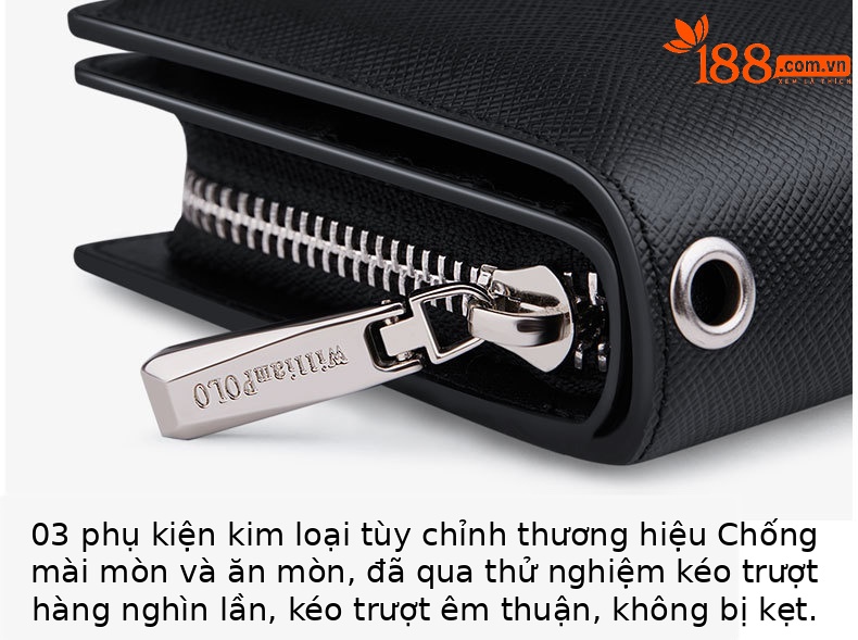 Ví dài nam da đa năng chống trộm dung lượng lớn nhiều ngăn thẻ chi tiết 16