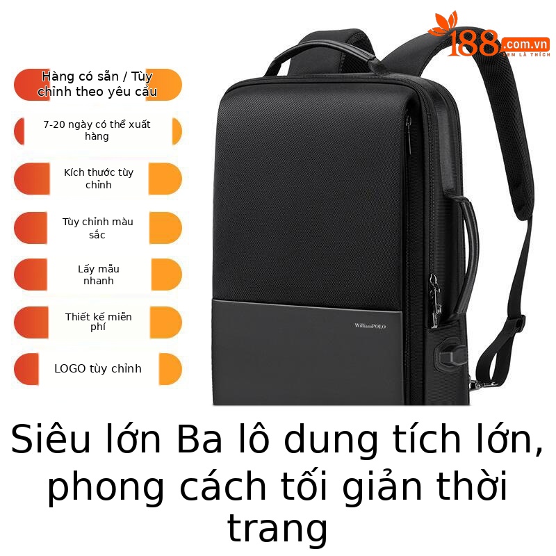 Ba lô Emperor Paul nam chống thấm dung tích lớn đựng laptop 17 inch