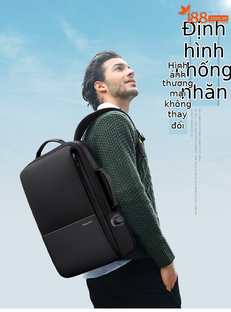 Ba lô Emperor Paul nam chống thấm dung tích lớn đựng laptop 17 inch chi tiết 2