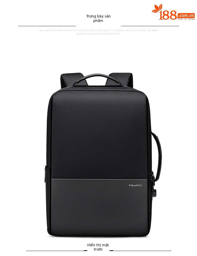 Ba lô Emperor Paul nam chống thấm dung tích lớn đựng laptop 17 inch chi tiết 15